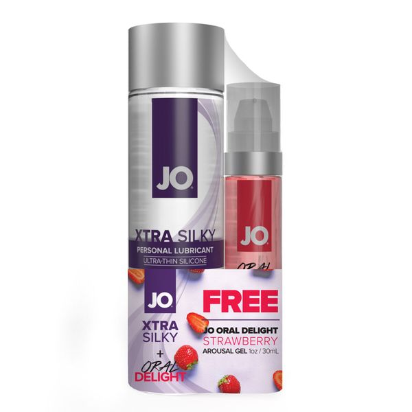 System JO GWP Set - Xtra Silky Silicone (120ml) & Oral Delight - Strawberry (30ml)