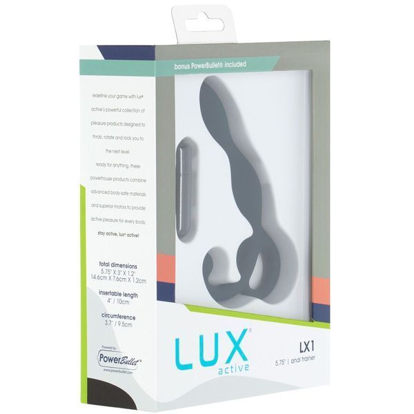 Lux Active LX1 Anal Trainer 5.75&Prime; Prostate Massager, Dark Blue, Vibrating Bullet Included, Blue