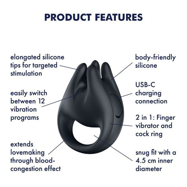 Satisfyer Perfect Pair 1 2-in-1 Finger Vibrator and Cock Ring