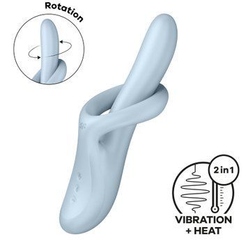 Satisfyer Heat Flex 4 Blue Rotating Vibrator, Heats Up to 39&deg;C