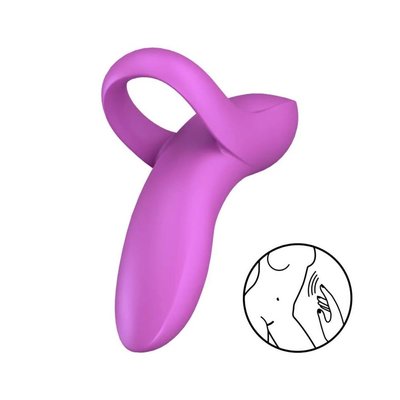 Satisfyer Bold Lover Dark Pink Finger Vibrator, Flexible