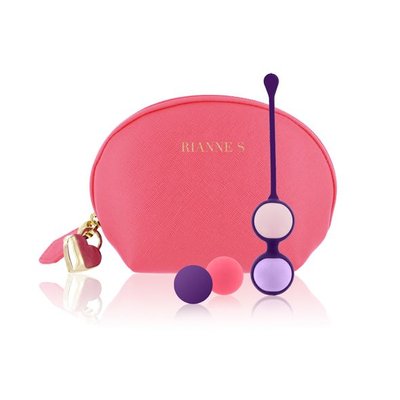 Rianne S Pussy Playballs Coral Vaginal Balls Set, 15g, 25g, 35g, 55g, Monolithic, Cosmetic Bag