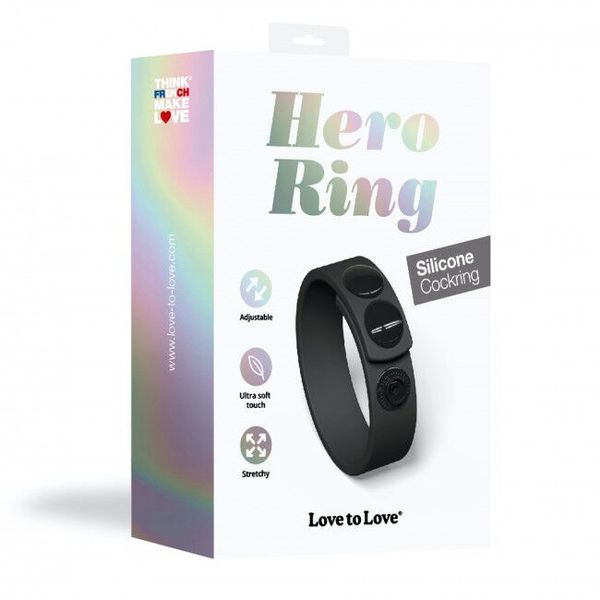 Регульоване ерекційне кільце на кнопках Love To Love HERO RING - BLACK ONYX SO5089 фото