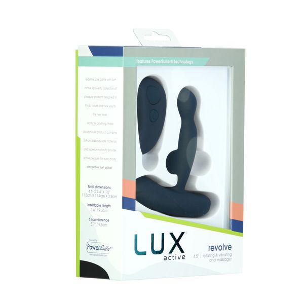 Lux Active Revolve Prostate Massager with Rotation and Vibration, Remote Control