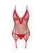 Корсет Obsessive Jollymore corset, XL/2XL, в клетку, с кружевом, пажи для чулок, стринги в комплекте SX1151 фото 3