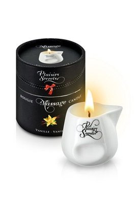 Plaisirs Secrets Vanilla massage candle (80 ml) gift set, ceramic jar