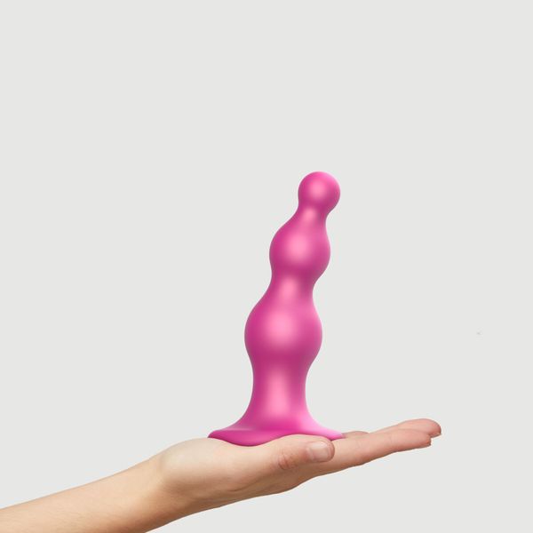 Attachment for strap-on Strap-On-Me Dildo Plug Beads Framboise Metallic M