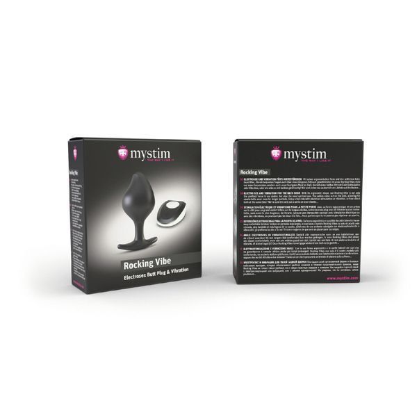 Силіконова анальна пробка Mystim Rocking Vibe з вібрацією і пультом для електростимулятора, 3,7 см SO2964 фото