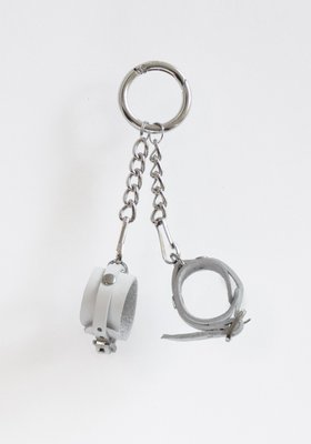 White Handcuffs with buckle keychain