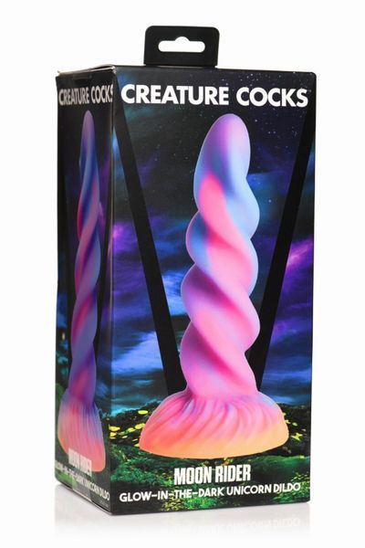 Фентезійний фалоімітатор Creature Cocks Glow-in-the-Dark Unicorn Dildo, світиться в темряві, 20,6 см SX2205 фото