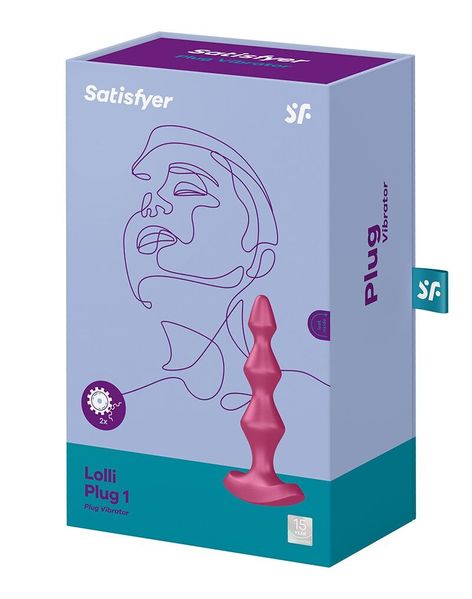 Beaded anal stimulator with two motors Satisfyer Lolli-Plug 1 Berry