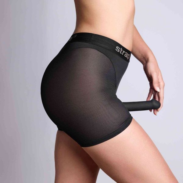 Шорты с фиксацией дилдо Strap-On-Me Harness Lingerie Halo - S - Black SX3512 фото