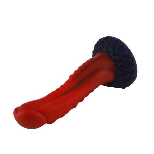 Dildo for sex machines Hismith 8.35&Prime; Curved Silicone Dildo Red Monster Series, KlicLok system