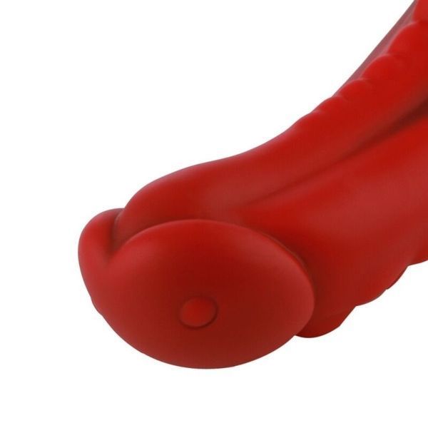 Dildo for sex machines Hismith 8.35&Prime; Curved Silicone Dildo Red Monster Series, KlicLok system