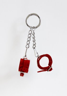 Red Handcuffs with buckle keychain