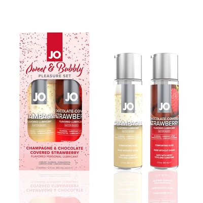 System JO Sweet&Bubbly Lubricant Set Champagne & Chocolate Covered Strawberry (2×60ml)