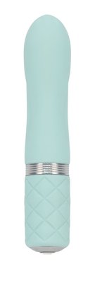 Luxurious Pillow Talk - Flirty Teal vibrator with Swarovski crystal, flexible head