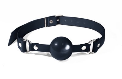 Feral Feelings Silicone Ball Gag Black/Black, black strap, black ball