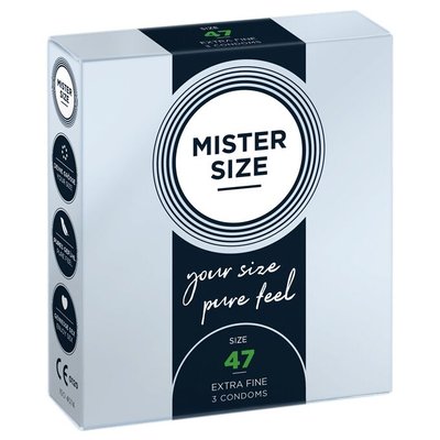 Mister Size - pure feel - 47 Condoms (pack of 3), thickness 0.05 mm