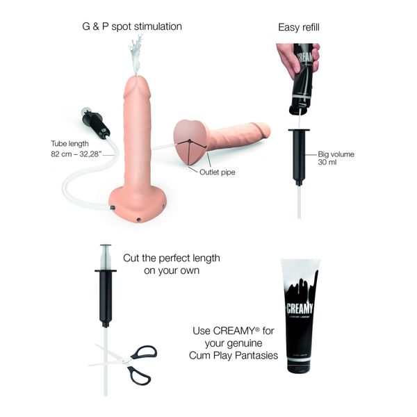 Фалоімітатор, що кінчає Strap-On-Me Squirting Cum Dildo Realistic Flash, діам. 3,9 см, силікон SO9014 фото