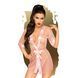 Penthouse Midnight Mirage Rose S/L Sheer Nightgown and Mini Thong Set, Pink