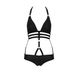 Sexy bodysuit-monokini Passion LAMIS BODY L/XL black, straps, shiny lame