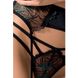 Passion FLORIS SET black L/XL - Passion Exclusive Lingerie Set: bra, panties, garter belt