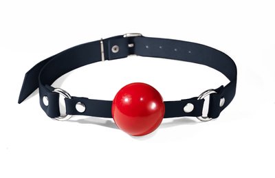 Feral Feelings Silicone Ball Gag Black/Red, black strap, red ball