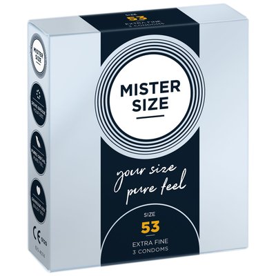 Mister Size - pure feel - 53 Condoms (pack of 3), thickness 0.05 mm