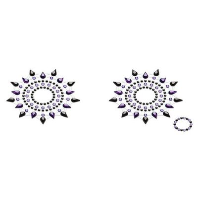 Petits Joujoux Gloria Crystal Paste Set of 2 - Black/Purple, adornment for the chest