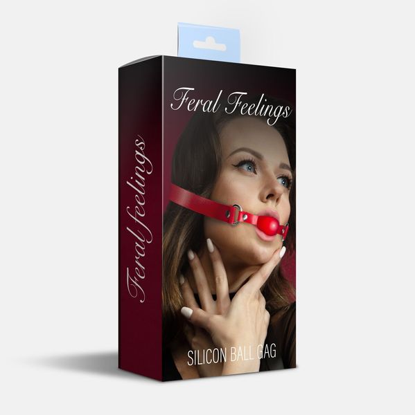 Кляп силиконовый Feral Feelings Silicon Ball Gag Red/Red, красный ремень, красный шарик SO8267 фото