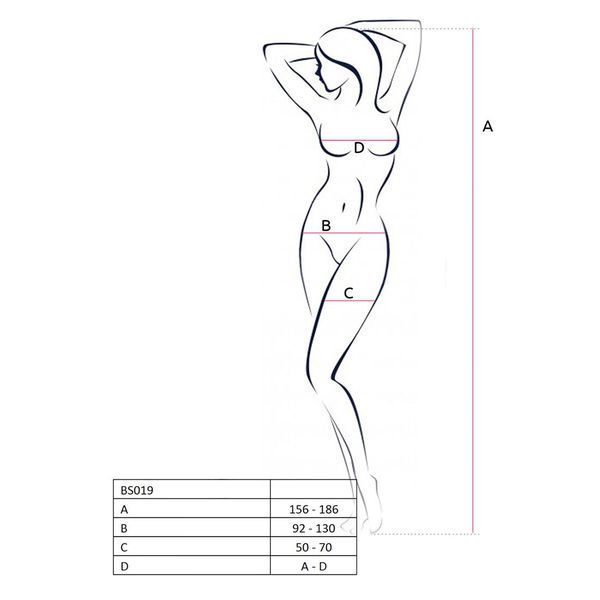 Passion BS019 white bodystocking, jumpsuit, imitation stockings and belt, White