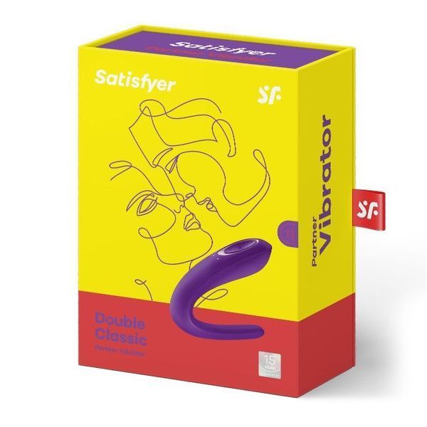 Satisfyer Double Classic Violet Single Motor Couples Vibrator, Фиолетовый
