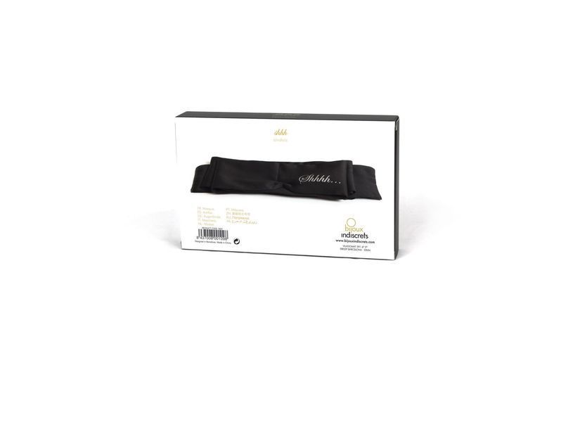 Bijoux Indiscrets 2-in-1 Blindfold and Bondage Ribbon: Shhh, Black