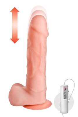 Pulsating dildo with vibration Real Body - Magic Ram, diameter 4cm, forward-backward movement