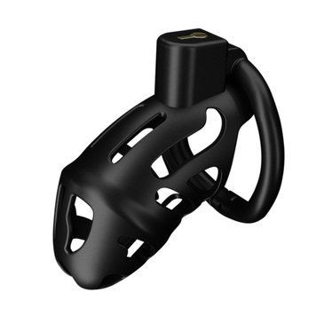 Клетка для пениса LOCKINK SEVANDA Plastic Penis Chastity Cage, черная, 3 кольца разных размеров SX2841 фото
