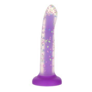 ADDICTION Rave 8" Glow in the Dark Dildo Purple Confetti, 20.3 cm