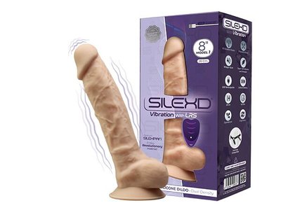 SilexD Vetus Vibro Flesh Vibrating Dildo (Model 1 size 8in) + LRS, dual-layer, diameter 4cm