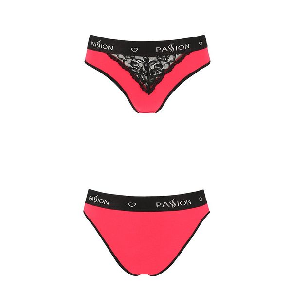 Трусики с широкой резинкой и кружевом Passion PS001 PANTIES red/black, size S SO4169 фото