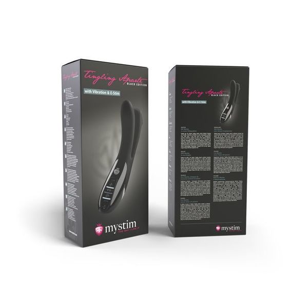 Mystim Tingling Aparte eStim Black Double Vibrator with electrostimulation, myostimulator