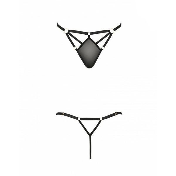 Стрінги зі стреп Passion Exclusive MEGGY THONG L/XL, black PS27710 фото