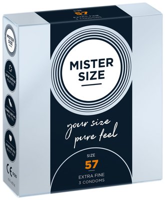 Mister Size - pure feel - 57 Condoms (pack of 3), thickness 0.05 mm