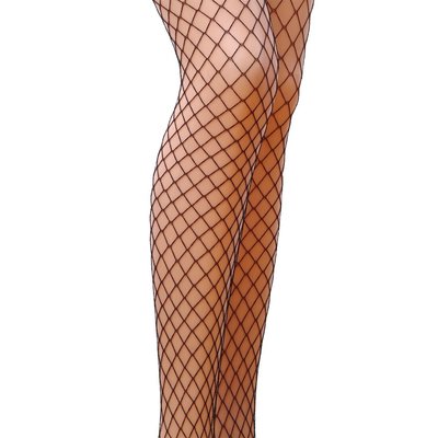 Passion TI019 Nero 1/2 (fishnet) Cabaret Style Tights without reinforced panties