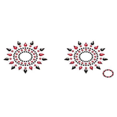 Petits Joujoux Gloria Crystal Paste Set of 2 - Black/Red, adornment for the chest