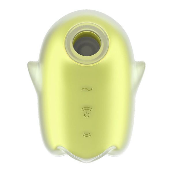 Вакуумный клиторальный стимулятор с вибрацией Satisfyer Glowing Ghost Yellow, светится в темноте SX0543 фото