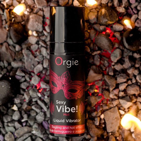 Жидкий вибратор Orgie Sexy Vibe! Hot, 15 мл, согревающий, очень мощный, со вкусом клубники SX1551 фото