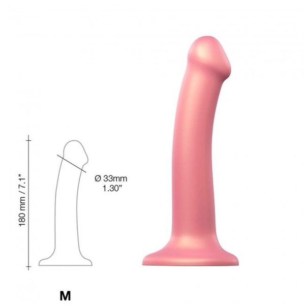 Strapon attachment Strap-On-Me Mono Density Dildo Rose M, diameter 3.3cm, single-layer silicone, flexible