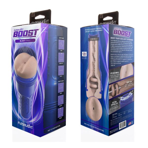 Мастурбатор-попка Fleshlight Boost Blast Female Light Medium Flesh, плаваючі кільця Turbo Tech SO8922 фото