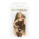 Penthouse Miss Curvy Black XL Silhouette Bodystocking with Garter Belt Faux Leather, Black