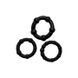 Wooomy Babooom cockring set, 3 sizes, stretchy, Black